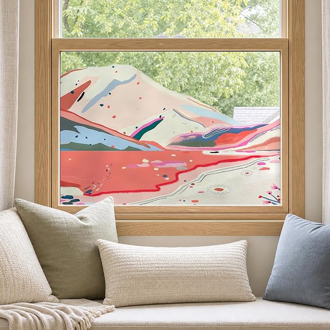 ADD.HERES Stained Glass Window Film, Window Film Decorative, 17.5 x 78.7 in