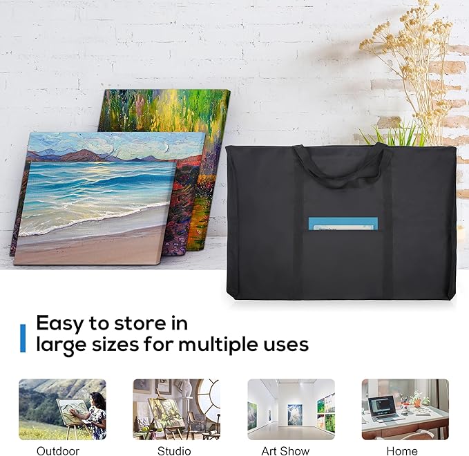 JJRING Dacron Art Portfolio Tote Bag 25'' x 37'' For 24'' x 36'' Black