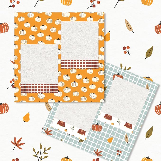 JarThenaAMCS 24 Sheets 6 x 6 Inch Fall Pattern Paper Pumpkin Sweater Double Sided Craft Scrapbook Specialty Paper for Autumn Thanksgiving DIY Card Making Photo Album Journal Decor