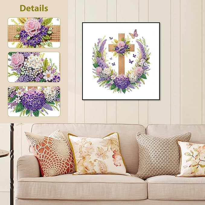 Flowers Diamond Art Kits for Adults Special Shape Diamond Painting