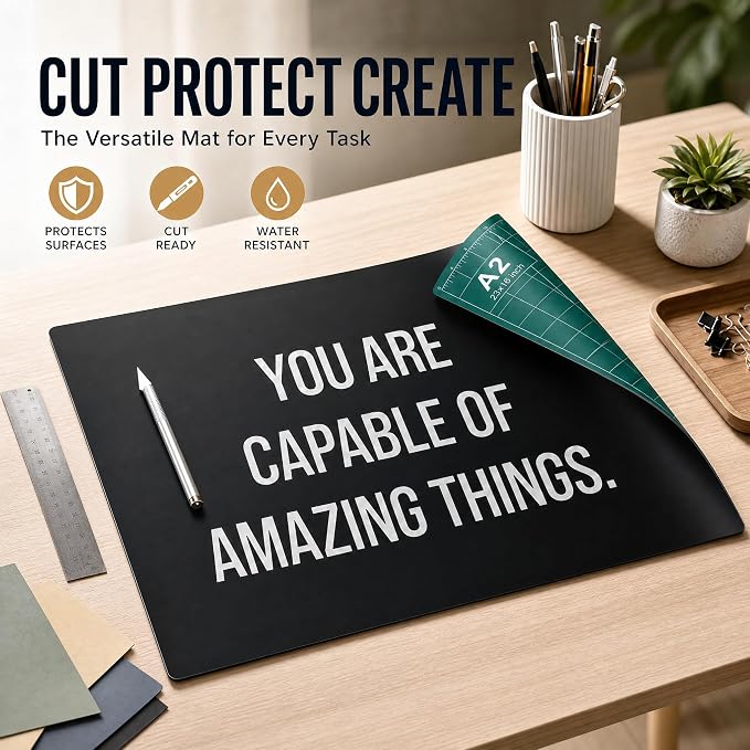 23" x 17" Self Healing PVC Cutting Mat, A2-Black or Green