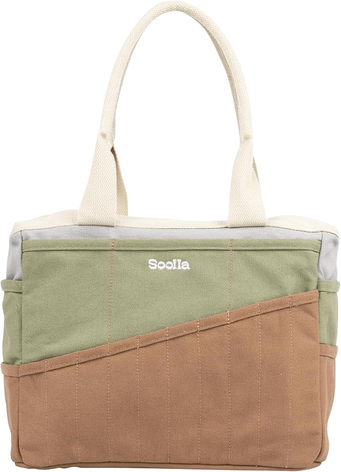 Soolla Studio Bag: Art Supply Storage Organizer & Pottery Tool Bag, Washable Tote, Yarn Bag, Crochet, 30 Pockets, 15+ Colors