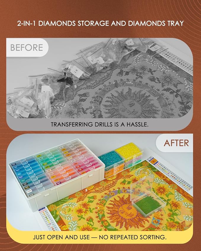 Diamond Art Trays with Lids, 30PCS Diamond Painting Storage, White | 30PCS Diamond Painting Trays with Lids ＆ Diamond Painting Storage, Diamond Painting Accessories for Diamond Art Beads, 1 Pack