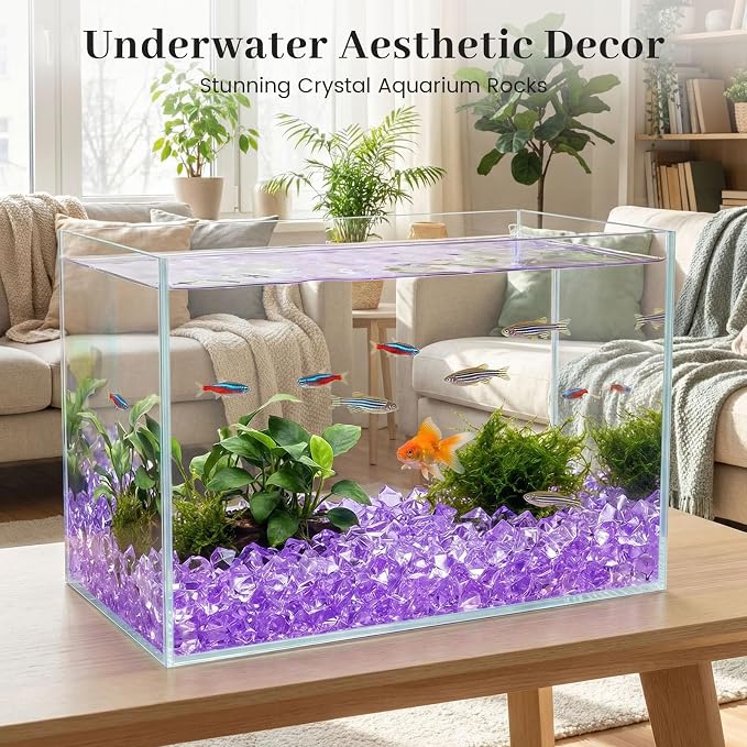 DomeStar Purple Fake Ice Rocks, 150PCS Acrylic Gems Crystals Plastic Diamonds Centerpiece for Vase Fillers DIY Craft Wedding Party Table Scatter Decorations