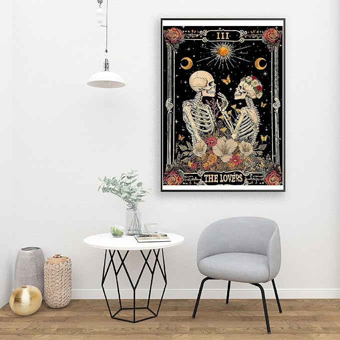 askkqtx Skull Lover Paint by Numbers Kit for Adults Unframed 16x20 Inch