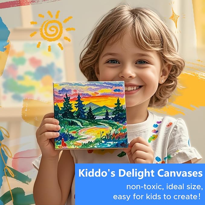 Mini Canvas for Painting 36 Pack, 4x4 Inch Small Canvases for Painting | Blank Canvas Panels, Gesso Primed 100% Cotton, for Acrylic Oil Watercolor Tempera, Ideal Art Supplies for All Skill Level