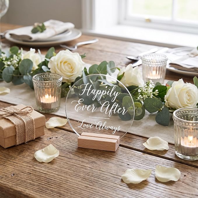 24 Pcs Clear Acrylic Coasters, Round Drink Coasters with Kraft Paper Boxes Reusable Coffee Cup Coaster Coaster Transparent Circle Blanks for DIY Crafts, Table Decorations, Wedding Party Favors