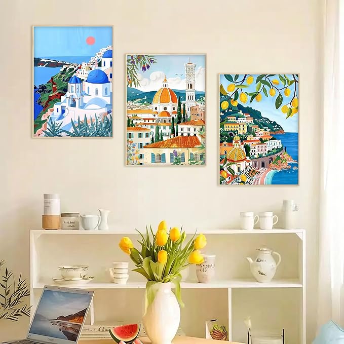 6 Pack Famous Buildings Diamond Painting for Adults,5D Diamond Art Painting for Adults Beginners,Scenic Spots DIY Full Drill Round diamonds Gem painting Crafts for Home Wall Decor and Gifts 10x12in