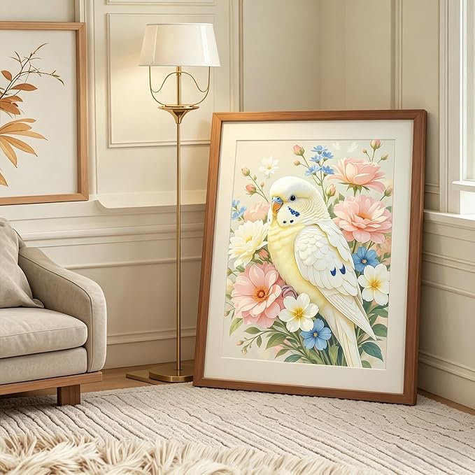 Diamond Painting Kits for Adults,Flower and Parrot Diamond Art Kit12X16inch