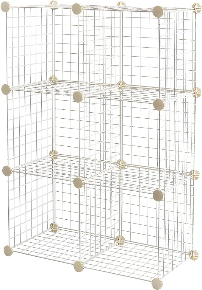 Amazon Basics Cube Wire Grid, 6-Cube, 12 x 12-Inches, White