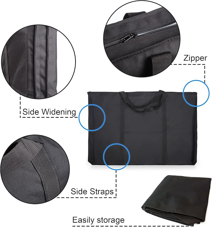 JJRING Dacron Art Portfolio Tote Bag 25'' x 37'' For 24'' x 36'' Black