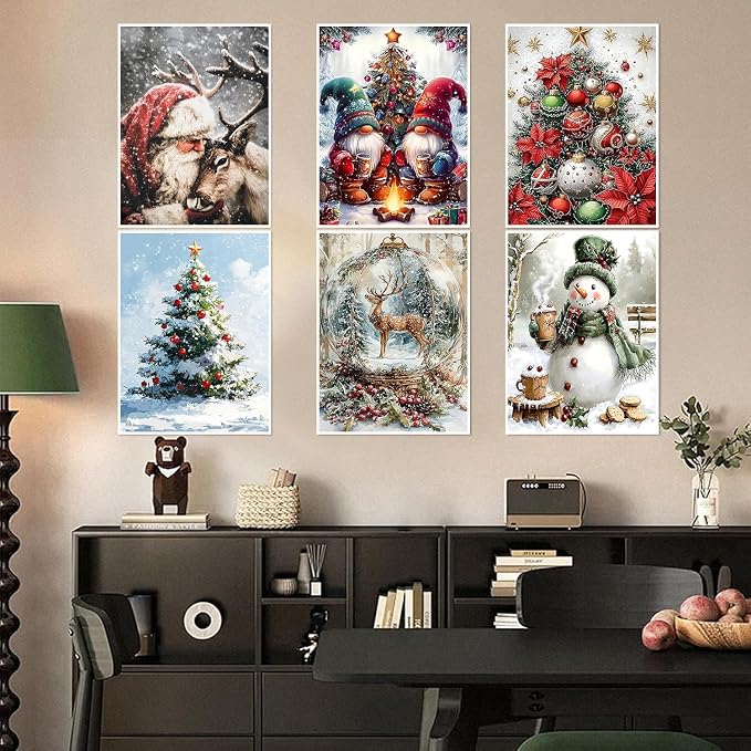 6 Pack Diamond Art Kits for Adults Christmas Diamond Painting Kits 12x16 In