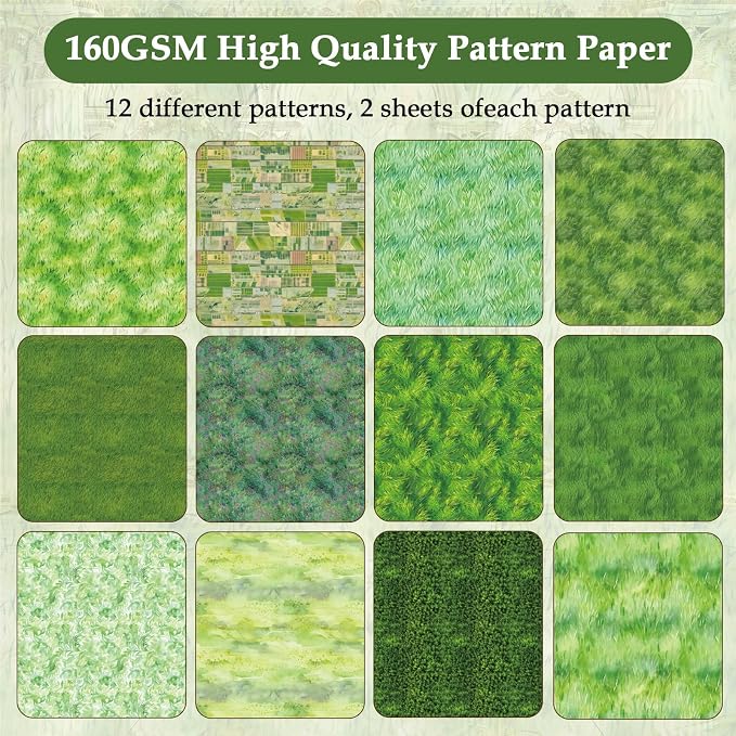 Scrapbook Paper,24 Sheets 6"x 6" Single-Sided Pattern Decorative Cardstock