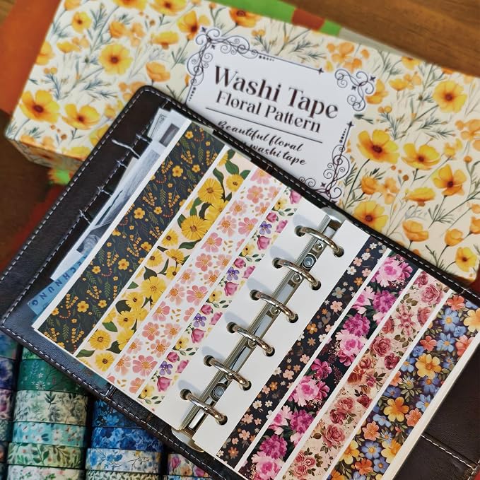 Bomichi 42-Roll Floral Thin Washi Tape Sticker Set 3 Meters per Roll