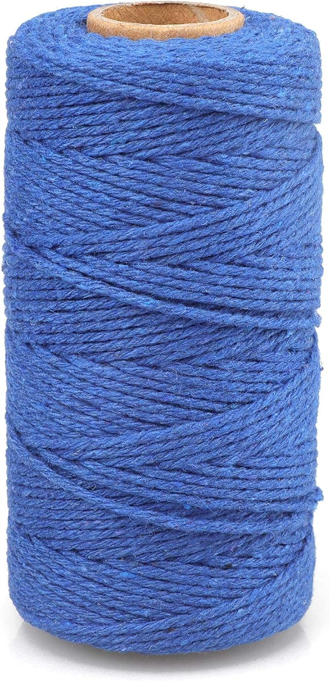 G2PLUS 2MM Cotton String,328 Feet Dark Blue String for Crafts & Gift Wrap | Natural Twine Soft and Sturdy, Easy to Cut, for Crafts,Gift Wrapping,Arts & Crafts, Home Decor, Gift Packaging