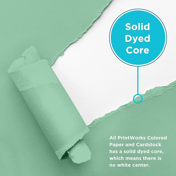 PrintWorks Pastel Paper 8.5" x 11" - 100 Sheets - 5 Assorted Pastel Colors - 30% Recycled Colored Paper - Ideal for School & Craft Projects - Made in the USA - SFI® Certified - 20 lb/75 gsm (00577)