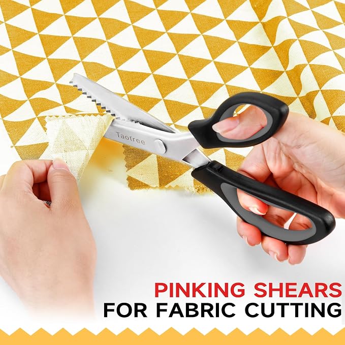 Sewing Scissors for Fabric Cutting, Taotree 9.5" Pinking Shears for Fabric