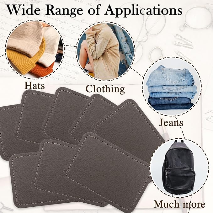 50 Pack Blank Leatherette Hat Patch with Adhesive, Rectangle Laserable Leatherette Patch, Faux Leather Patches for Hats Custom Fabric Repair Sew Laser Supplies (Taupe)