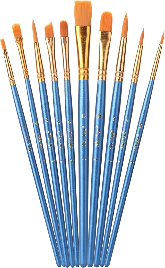 Mr. Pen- Acrylic Paint Brushes Set, 10 Pack, Round & Pointed Tip