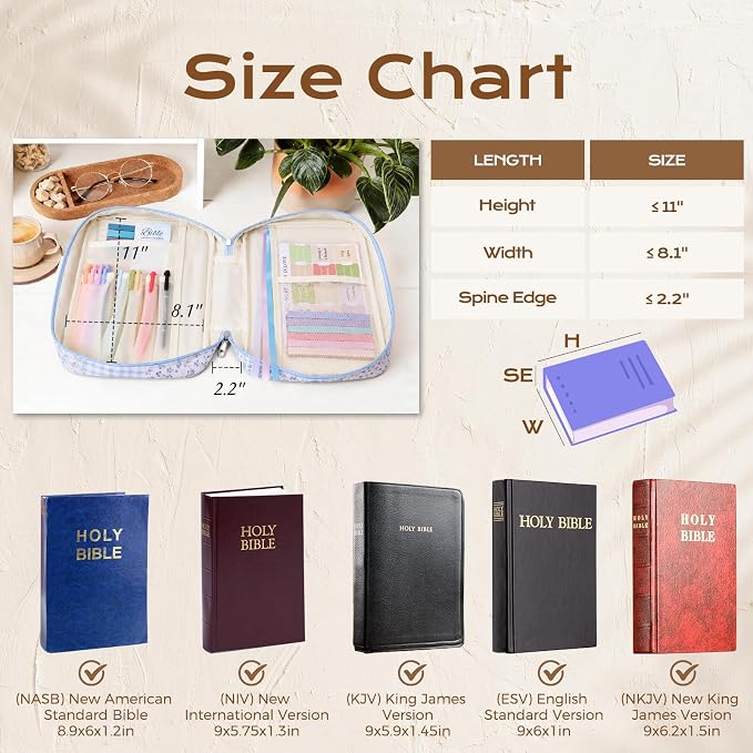 XKDOUS Bible Cover Case for Women Bible Bag Journaling Kit w/Study Supplies