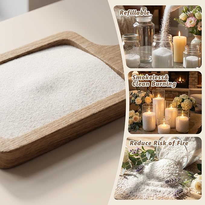 SAEUYVB 10 lbs White Natural Pearled Candle Sand Kit