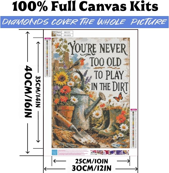 XSJDBYYQ Rustic Garden Diamond Art Kits for Adults, 5D DIY Diamond Painting