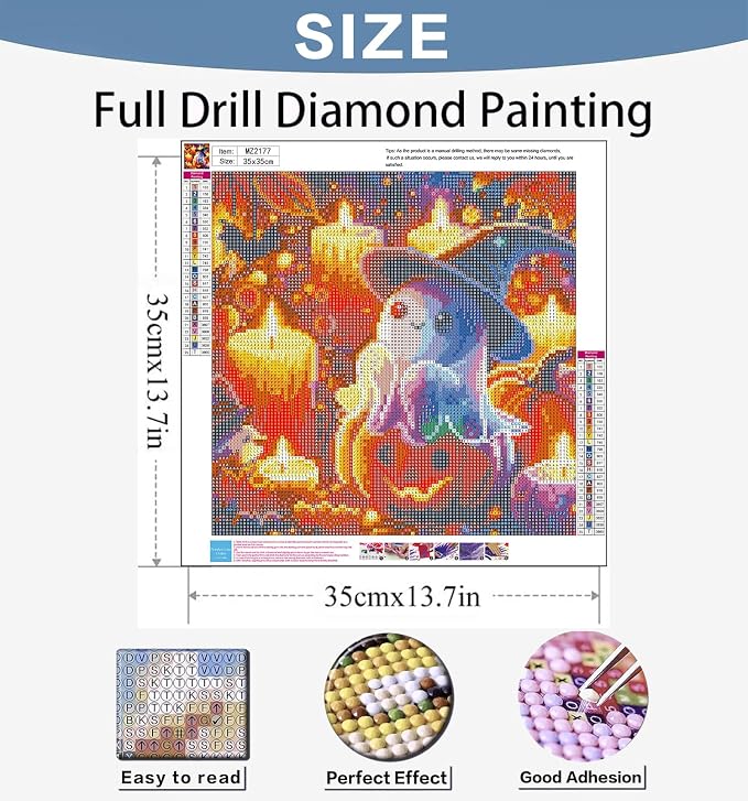 Benjenes Halloween Ghost Diamond Art Kits for Adults, Diamond Painting Kits