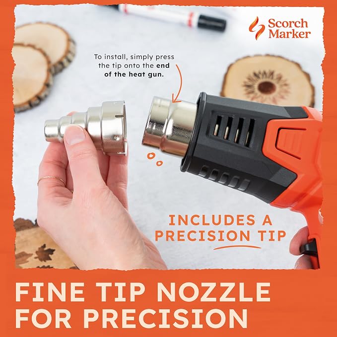 Scorch Marker Craft Heat Gun, 1500W Hot Air Tool for Wood Burning Projects