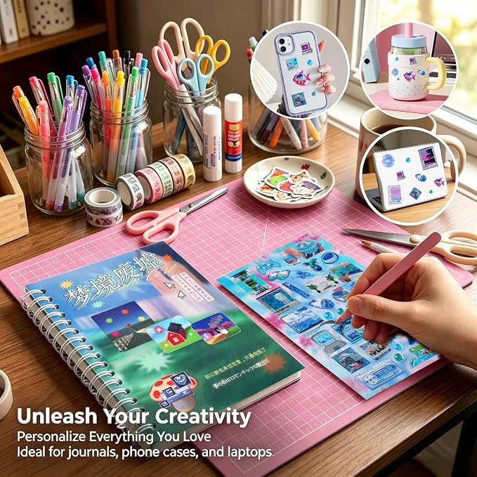 Tmtains 30 Sheets Japanese Sticker Book for Scrapbook 300+Pcs Heisei Retro Vintage Korean Stickers for Journaling Aesthetic Japanese Sticker Book for Adults DIY Junk Journal Gifts (Dream Ruins)
