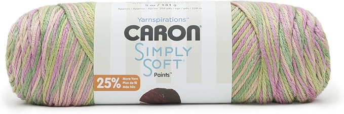 Caron Simply Soft Paints Yarn for Crocheting, Rose Garden, 3-Pack