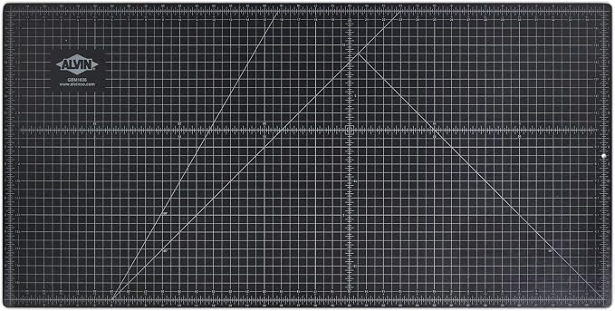 ALVIN GBM Self-Healing Cutting Mat 18 x 36 inch | Double-Sided Green/Black | 5-Layer Gridded Surface for Arts, Crafts and Sewing - Model GBM1836