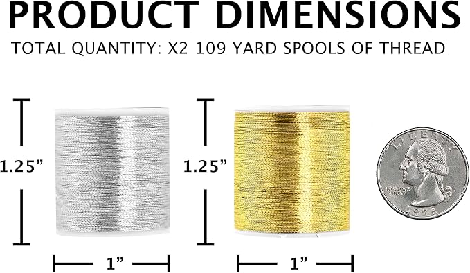 Mandala Crafts Metallic Gold and Silver Embroidery Floss for Sewing 218 Yds