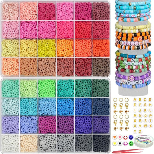 YMSDZHL 7100PCS 48 Color Polymer Clay Beads Friendship Bracelet Making Kit
