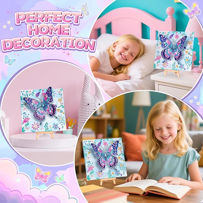 Crafts for Kids Age 8-12, Girls Birthday Gifts, Butterfly Diamond Painting
