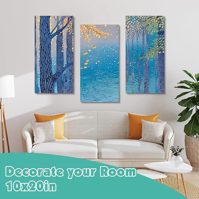 ESRICH Long Canvas for Painting 10x20 Inch, 10Pack Stretched Canvas for Painting, Primed Acid-Free Cotton Rectangular Blank Canvases, Art Paint Canvases for Oil,Watercolor,Acrylic Paint,Gouache