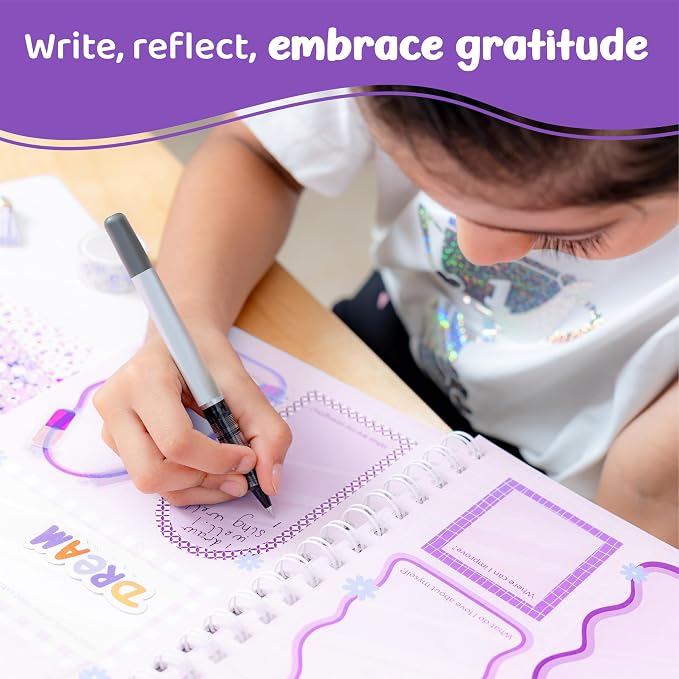Jackinthebox Gratitude Journal Kit for 8-12 Year Old Girls, Craft Scrapbook
