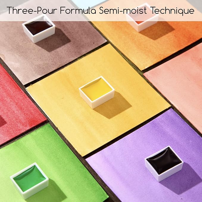 MEEDEN Professional Watercolor Paint Set: 40 Colors Semi-Moist Sets