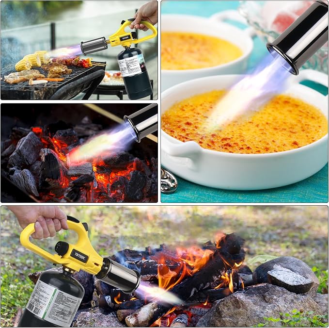 TBTEEK Propane Cooking Torch with Safety Lock for Steak, Creme Brulee，BBQ
