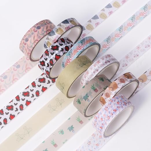 Mr. Pen- Washi Tape Set, 15 Rolls, Assorted Sizes, 5 Yards/Roll | Washi Tape for Scrapbook, Arts, Crafts, Journals and Planners, Woodland Whisper