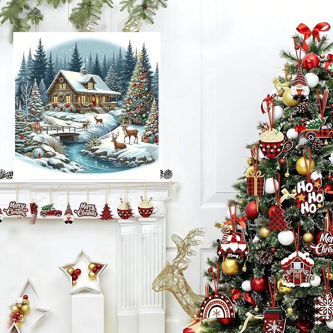 Lophomie Christmas Diamond Art Kits for Adults, 5D Diamond Painting Kits