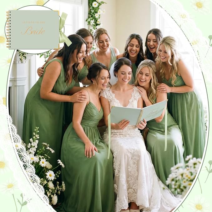 Letters to Bride Scrapbook,8.5 X 7 Inch,Classic,Green