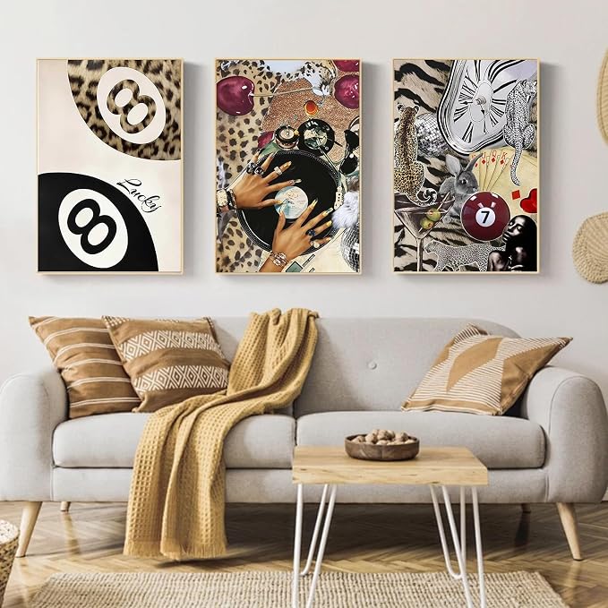 Mandun Leopard Paint by Numbers Kit for Adults, 3 Pack, 7.8x11.8 inch | DIY Painting Kits Crafts for Adults, Relieve Stress, Frame Canvas, Wooden Easel, Gift Box, Home Wall Decor