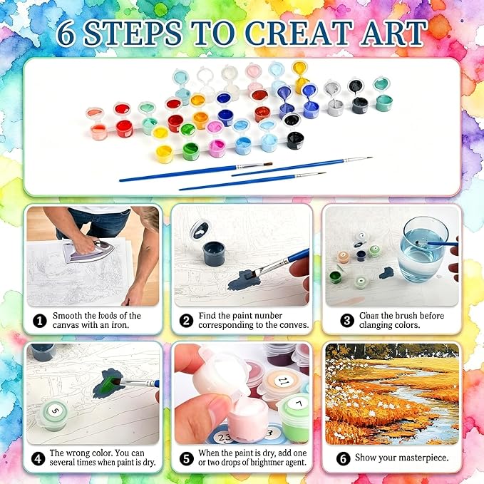 Landscape Paint by Numbers Kit for Adults 16x20 inch (without Frame)