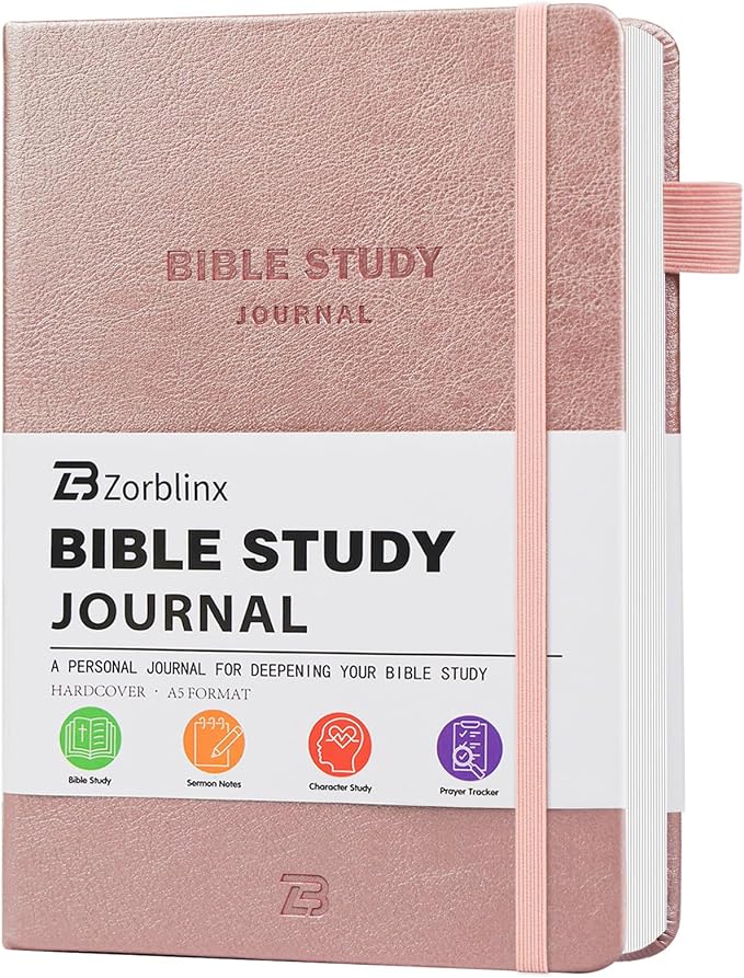 Bible Study Journal & Kit for Women - Christian Prayer Notebook with Sermon Notes | Bible Study Supplies, Devotional Workbook, Verse Tracker & Reflection Log | Premium Leather Cover Gifts, Gold