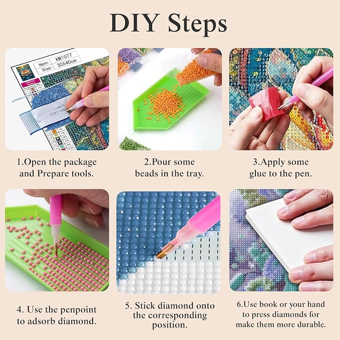CHWGLFGG 5D Mandala Lotus Diamond Art Kits for Adults Beginners 12x16inch | Floral Diamond Painting Kit, DIY Full Round Drill Paint by Diamonds Dot Gem Art for Adult, Home Wall Decor
