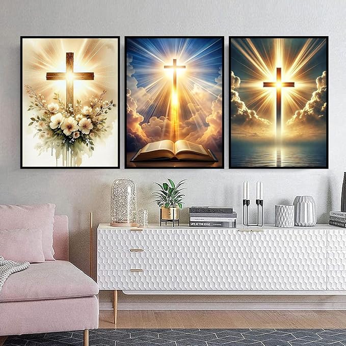 3 Pack Diamond Art Kits for Adults, Cross Diamond Painting Kits 12X16 Inch