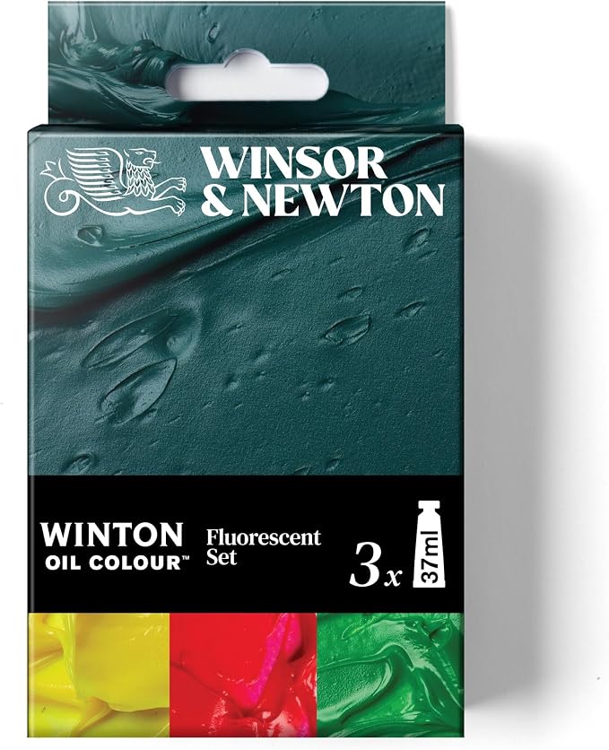 Winsor & Newton Winton Oil Color Paint Set, Fluorescent, 3 x 37ml Tubes | Artist pigments, Durable, Lightfast, Permanent, Uniform Consistency, Great Pigment Load