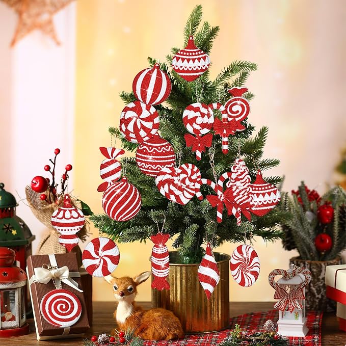 Tondiamo 20 Pcs Christmas Diamond Painting Keychains, Xmas Ornaments