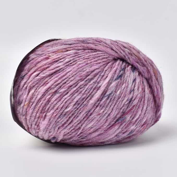 Rustic Tweed Wool Yarn, 1oo% Australian Wool, DK, 4 Skeins 200g/656yds (3150 Mauve Lilac Fleck), Natural Wool Feel | Colorful Flecks | Classic Yet Modern Style