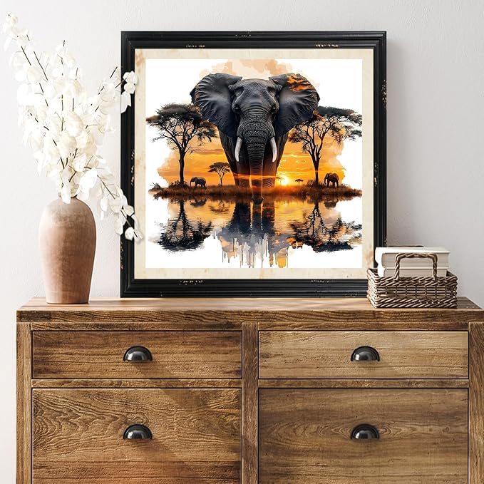 CRZMODE Elephant Paint by Numbers Kit for Adults, Elephant Paint by Numbers for Adults, Acrylic Painting Crafts for Home Decor Gift (16x20inch)